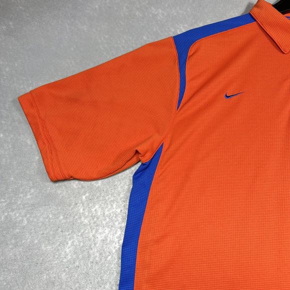 VTG Florida Gators Nike Fit Dry Polo Shirt Mens Large Orange Stadium Waffle Knit - Picture 3 of 14
